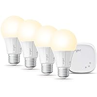 Smart Light Bulb Starter Kit, Smart Bulbs that Work with Alexa, Google Home, 2700K Soft White Alexa Light Bulbs, A19 E26 Dimmable Bulbs 800LM, 9 (60W Equivalent), 4 Bulbs with Hub, New