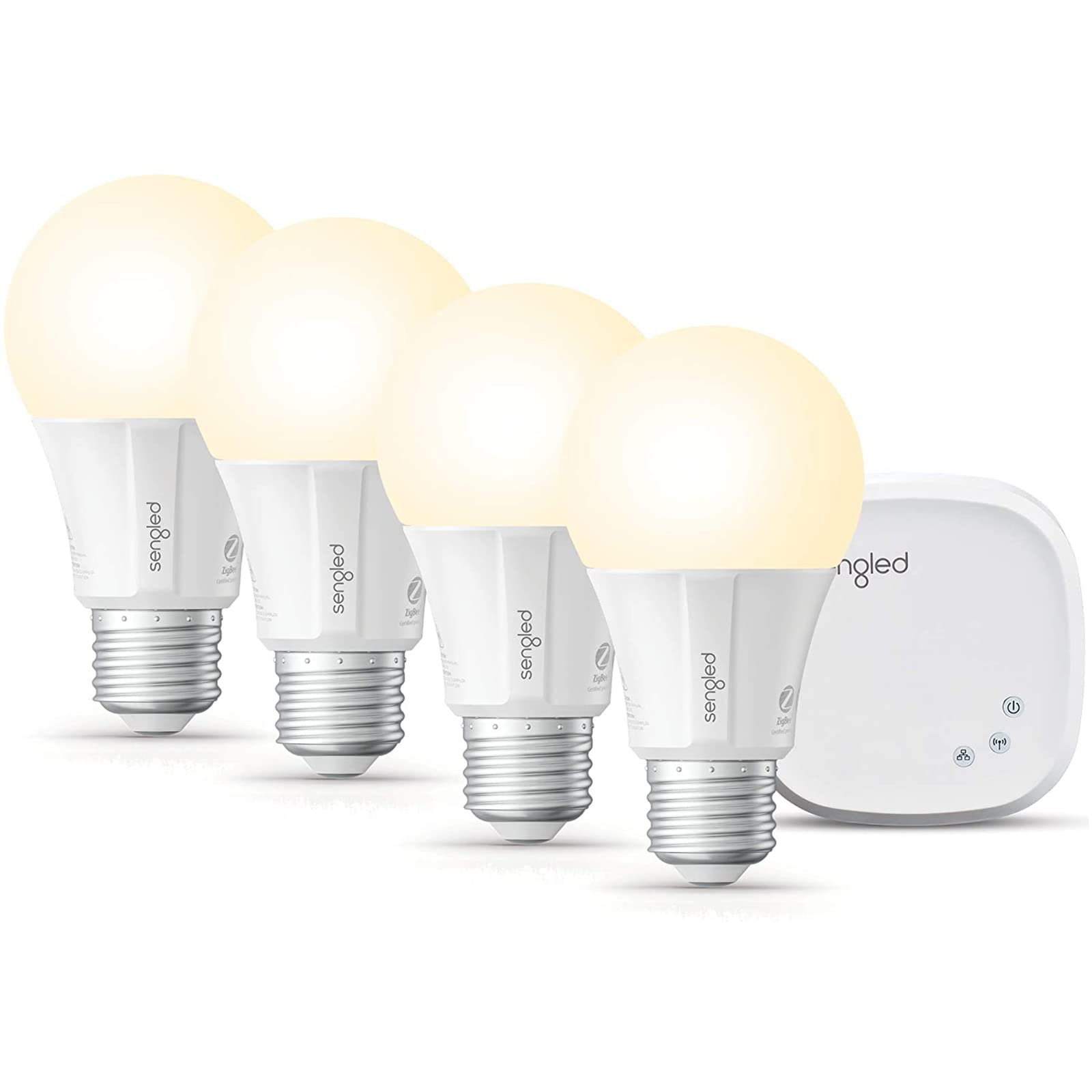 Sengled Smart Light Bulb Starter Kit, Smart Bulbs that Work with Alexa, Google Home, 2700K Soft White Alexa Light Bulbs, A19 E26 Dimmable Bulbs 800LM, 9 (60W Equivalent), 4 Bulbs with Hub, New