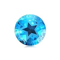 Swiss Blue Topaz Round Texas Star Shape AAA/AA Quality Loose Gemstone from 7MM -13MM