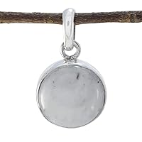 Superb 925 Sterling Silver Genuine Rainbow Moonstone Pendant for Girl's