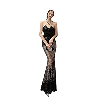 Sequin Evening Dress Gradient Fish Tail Sexy Women Bride Bridesmaid Wrap One's Chest Skirt Clothes Dresses