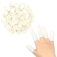Finger Cots, Latex Finger Cots Finger Protector Support Finger Covers Disposable Medium Finger Gloves 100g (Approx.100 PCS) (Medium - Pack of 100)