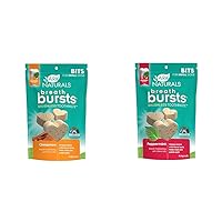 Ark Naturals Breath Bursts Brushless Toothpaste Dog Treat Bundle, Dog Dental Bits for Small Breeds, Unique Texture Helps Clean Teeth & Freshen Breath, Cinnamon & Peppermint, 4 oz Each, 2 Packs