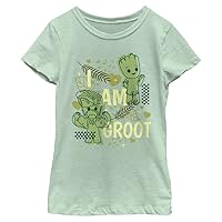 Marvel Cutesy Groot Girls Short Sleeve Tee Shirt, Mint, X-Large