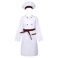 Kids Child Chef Costumes Baking Cooking Set Apron and Chef Hat Halloween Christmas Cosplay Party Fancy Dress Up