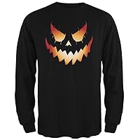 Halloween Evil Jack-O-Lantern Pumpkin Black Adult Long Sleeve T-Shirt