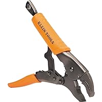 Klein Tools 38602 Curved Jaw Locking Pliers with Quick Release Handles, Intuitive Thumb Knob, High Torque and Gripping Power, 10-Inch