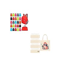 48Pcs 17Inch Backpack in Bulk and 48 Pieces 15 x 13 Inch Sublimation Tote Bags Bulk