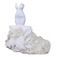 Wedding Dresses for Bride Long Plus Size Sweetheart Neckline Satin Spandex Mermaid Bridal Ball Gowns Ruffles Train