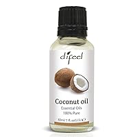 Difeel Essential Oil 100% Pure Extra Premium Grade Coconut Oil 1 Ounce (6-Pack)