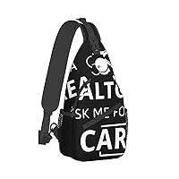 I'M A Realtor Ask Me Print Trendy Casual Daypack Versatile Crossbody Backpack Shoulder Bag Fashionable Chest Bag