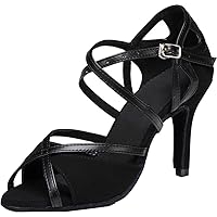 Womens Professional Latin Heels Salsa Lint Ballroom Pumps Jazz Heeled Tango Chacha Peep Toe Bachata Shoes Customized Heel Suede SOFE Sole