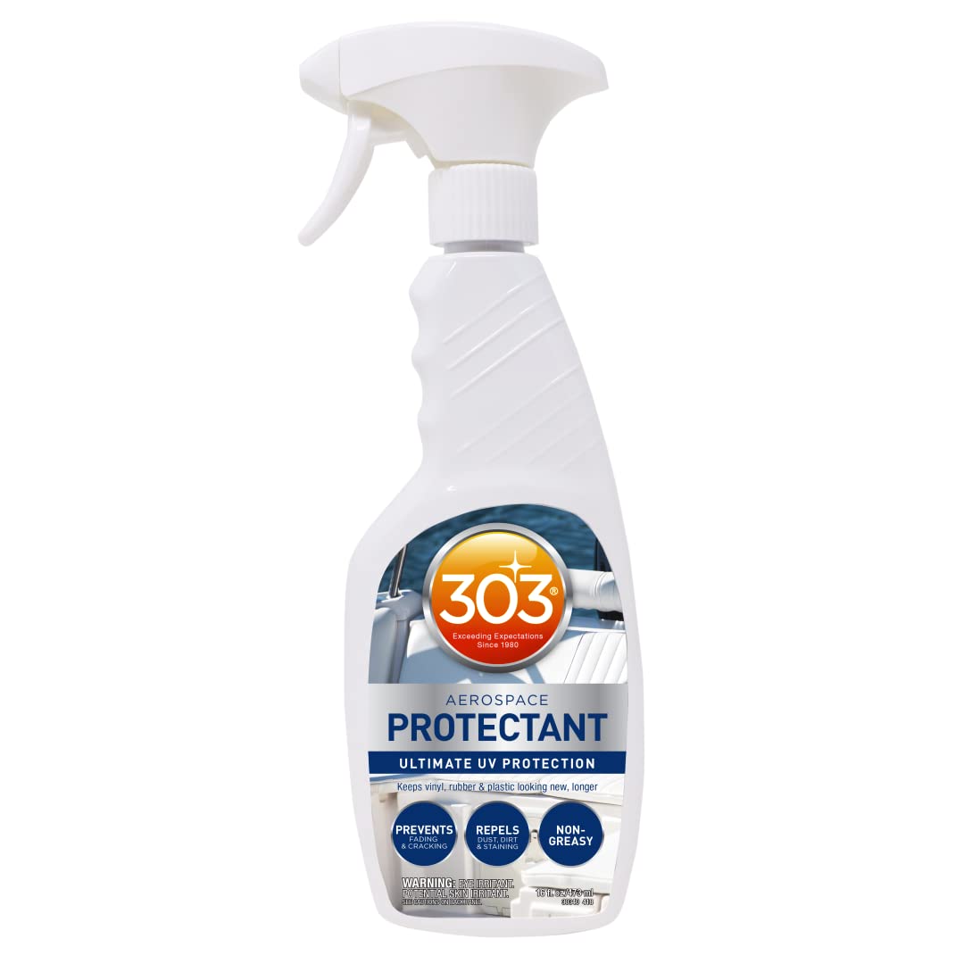 303 Marine UV Protectant Spray for Vinyl, Plastic, Rubber, Fiberglass, Leather & More – Dust and Dirt Repellant - Non-Toxic, Matte Finish, 16 Fl. oz. (30340CSR-6PK)