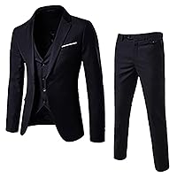 Men's Dress Suits Fashion Slim Fit Three-Piece Jacket & Vest & Suit Pants Business Sets