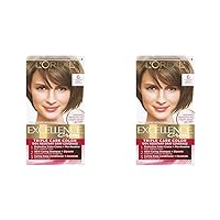 L'Oreal Paris Excellence Creme Permanent Triple Care Hair Color, 6 Light Brown Hair Dye Kit, Gray Coverage For Up to 8 Weeks, All Hair Types, Pack of 2