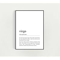 Black & White Poster Prints Unframed 4 (Virgo Star Sign Zodiac Definition Print Black and White Dictionary Style Poster Minimalist Wall Art Home, 297 x 420 mm / 11.7 x 16.5 inches)