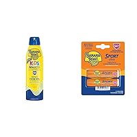 Kids Max Protect & Play Clear Spray Sunscreen SPF 100 6oz + Sport Ultra Lip Balm SPF 50 Twin Pack