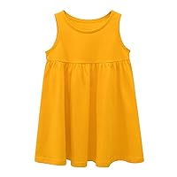 Toddler Kids Baby Girls Sleeveless Casual A Line Skater Dress for School Party Princess Girls Summer Dresses Size 6