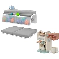 Comfortable Bath Kneeler and Elbow Rest Pad (Grey) + Montessori Toy Coffee Maker for Kids Bundle