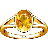 Divya Shakti 6.25-6.50 Carat Yellow Sapphire Ring (Pukhraj Stone Panchadhatu Ring) 100% Original AAA Quality Gemstone