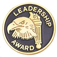 Leadership Award Lapel Pins for Students Appreciation Reward School Employee Recognition, Bulk Pack of 12, Poly Bagged, 3/4 Inch