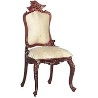 Dollhouse Victorian Cream Side Chair JBM Miniature Mahogany Dining Room Furniture