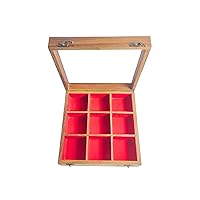 Wooden Handicraft Storage Box, 9 Slots, Rosewood and Sheesham Natural Tones Stylish Storage Box for Watch, Handmade Watch box, Watch Organizers