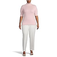 Anne Klein Womens Solid Pullover Sweater, Pink, 0X