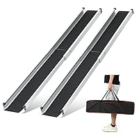 KOLO Adjustable Wheelchair Ramp 5FT Telescoping Portable Ramps for Steps Aluminum Lightweight Ramp with Storage Bag Non-Skid Ramps for Wheelchair for Home 60