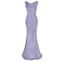 Women's Elegant Mermaid Formal Evening Dress Cowl Neck Sleeveless Evening Gowns Party Maxi Dress