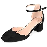 Journee Collection Womens Edna Heels with Buckled Ankle Strap and Tru Comfort Foam Footbed