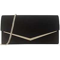Faux Suede Women's Evening Clutch Bags for Formal Cocktail Prom Wedding Party Velvet Foldover Purse
