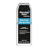 Medical Grade Saline-Spray Rinse, Medical Grade Sterile Aftercare Spray & Rinse For Piercings - Safely Clean, Disinfect & Heal with Sodium Chloride 99.9% - 2 oz