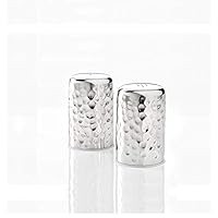 HMSP2 Stainless Steel Salt and Pepper Shakers, Hammered Design, 2-Ounces,Silver