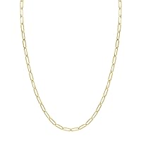 14K Yellow Gold Filled 3.5MM Flat Link Paperclip Chain With Lobster Clasp (Available in 18 Inches to 30 Inches)
