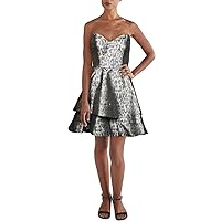 Blondie Nites Womens Juniors Animal Party Mini Fit & Flare Dress Silver 3