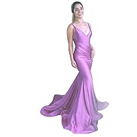 Women's Spaghetti Straps Mermaid Bridesmaid Dress Satin Formal Dresses Party Gowns