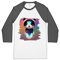 Iridescent Baseball T-Shirt - Colorful T-Shirt - Panda Tee Shirt
