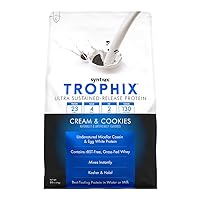 Syntrax Nutrition Trophix Protein Powder, Ultra Sustained-Release Protein Blend, Real Cookie Pieces, Cream & Cookies, 5 lbs