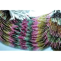 13.5 Inches Strand, Super Quality Multi Tourmaline Faceted Rondelles 3-3.25mm