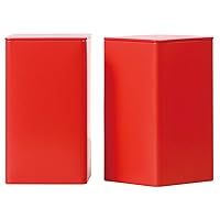 Colorful Square Tin Can (Red, 2-Large)