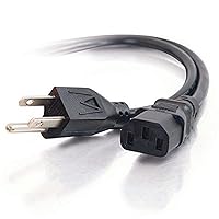 C2G Power Cord, Replacement Power Cable, 3 Pin Connector, Universal Power Cord, 5-15P to C13, 18 AWG, Black, 6 Feet (1.82 Meters), Cables to Go 03133