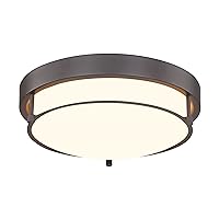 12 inch Flush Mount Ceiling Light, 2-Light Close to Ceiling Light Fixtures with Oil Rubbed Bronze Finish for Bathroom Bedroom Kitchen Hallway, 4822-ORB