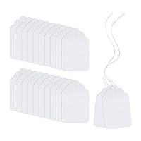 White Price Tags with Loop Strings, 200Pcs White Lace Marking Tags, Blank Merchandise Tags,Display Label for Holiday Gifts Arts Crafts 1.38 × 0.87 Inches