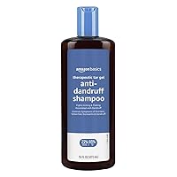 Amazon Basics Therapeutic Plus Tar Gel Anti-Dandruff Shampoo 0.5% Coal Tar, 16 Fl Oz, Pack of 1