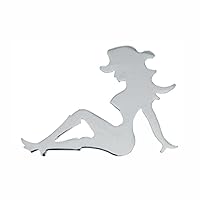 GG Grand General 90013 Chrome 'Cowgirl with Boots' Mud Flap Cut-Out Multi