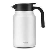 51 Oz Thermal Coffee Carafes For Keeping Hot, Double Wall Stainless Steel Insulated Coffee Carafe, 1.5 Liter Beverage Pitcher (White)