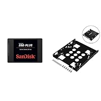 SanDisk SSD PLUS 240GB Solid State Drive (SDSSDA-240G-G26) [Newest Version] with Sabrent 2.5 Inch to 3.5 Inch Internal Hard Disk Drive Mounting Kit (BK-HDDH) bundle