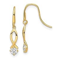 14k Gold CZ Cubic Zirconia Simulated Diamond Long Drop Dangle Earrings Measures 22.25x3.95mm Wide Jewelry for Women