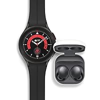 SAMSUNG Galaxy Watch 5 Pro + Buds 2 Bundle, 45mm Bluetooth Smartwatch w/Body, Health, Fitness, Sleep Tracker, Black Band and True Wireless Bluetooth Earbuds w/Noise Cancelling, Ambient Sound, Graphite